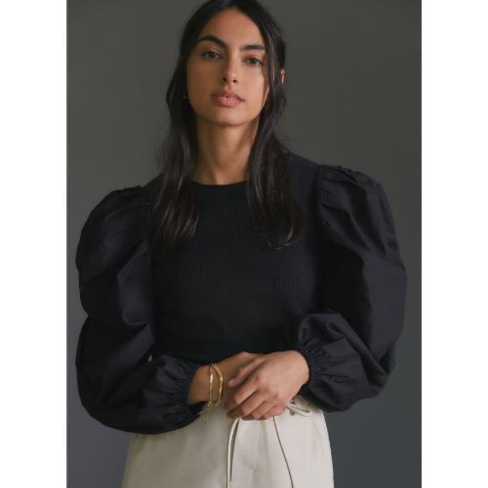 NWT Anthropologie x Lea & Viola Puff-Sleeved Blouse | 2X